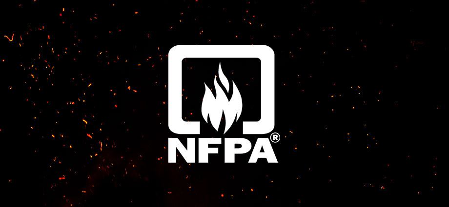 NFPA logo with embers in the background